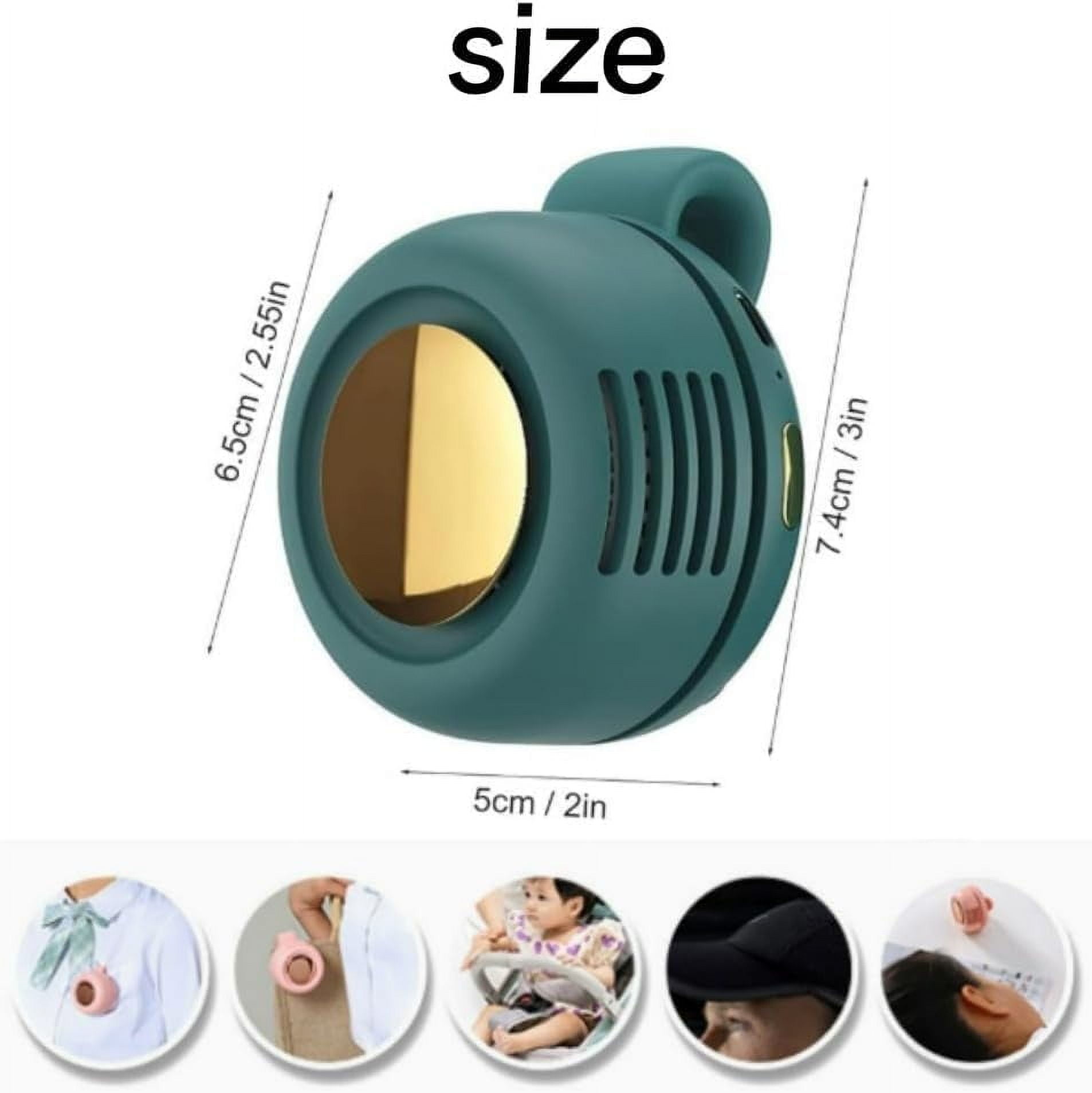 Portable Clip-On Fan with Bladeless Design – 3 Speeds & Quiet Operation, Wearable Clip for Shirt or Waist, USB Rechargeable with Night Light – Ideal for Travel, Office, and Outdoor Use