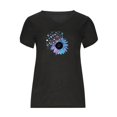 thumbnail image 4 of Blusa informal con estampado de manga corta y cuello en V de verano para mujer con estilo OAVQHLG3B Store  lin121212, 4 of 4