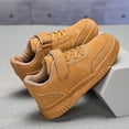 thumbnail image 4 of Girls Boys Skate Shoes Casual Antislip Tennis Shoes Kids Flat Sneakers Breathable Athletic Running Shoes Khaki 12 Little Kid, 4 of 7