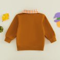 thumbnail image 5 of Toddler Baby Boy Girl Halloween Sweatshirt Pumpkin Embroidery Quarter Zip Collar Long Sleeve Shirt Tops Fall Winter Clothes 1-5T, 5 of 9
