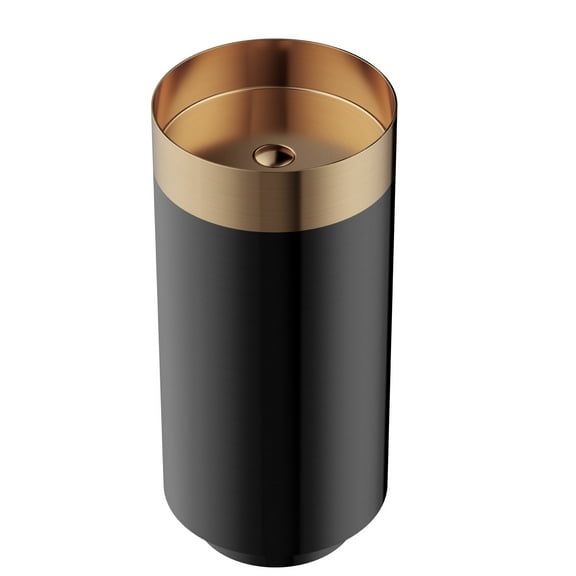 Karran Usa Ccp200 Cinox 15" Circular Stainless Steel Pedestal Bathroom Sink - Brushed