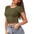 thumbnail image 7 of Beach Vacation Clothes for Women Crop Bras Women Girl Customize Tops Copper Stripe Top And Shirts for Cowl Neck Top Chicken Tops plus Size Compression Crop Corsets Su Green L, 7 of 7