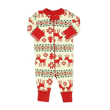 

Pre-owned Hanna Andersson Unisex Ivory | Red 1-piece Non-footed Pajamas size: 0-6 Months