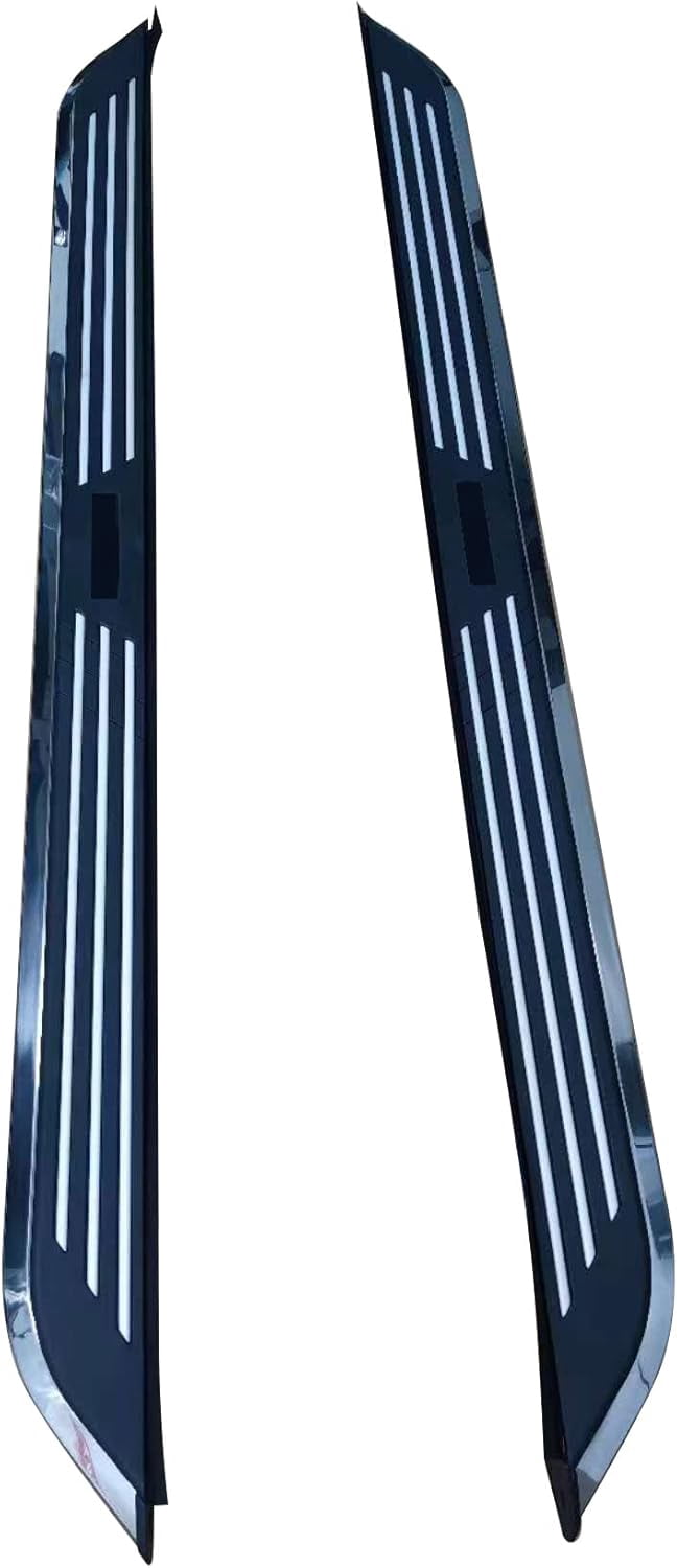 Black Horse Pinnacle Running Boards Black & Silver Compatible with 2020-2024 Toyota Highlander-PIT2073