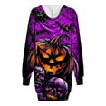 thumbnail image 6 of Taqqpue Halloween Costume Hoodie Dress for Women Fashion Ghost Pumpkin Witch Mini Dresses Long Sleeve Outfit Cosplay Halloween Party Dress with Pockets, 6 of 7