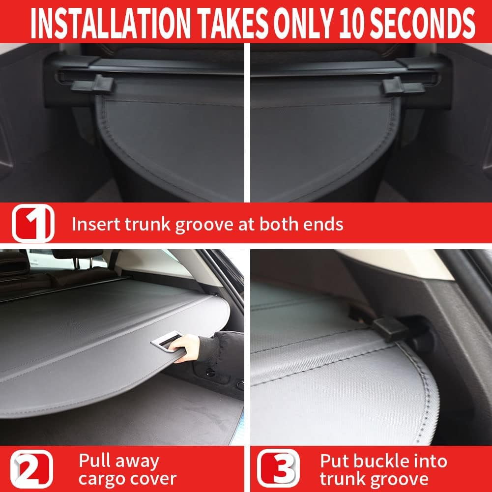 Fit Kia Sportage 2017 2018 2019 2020 2021 2022 Cargo Cover for 2017-2022 Kia Sportage Retractable Rear Trunk Privacy Shield Shade SUV Accessory , Black