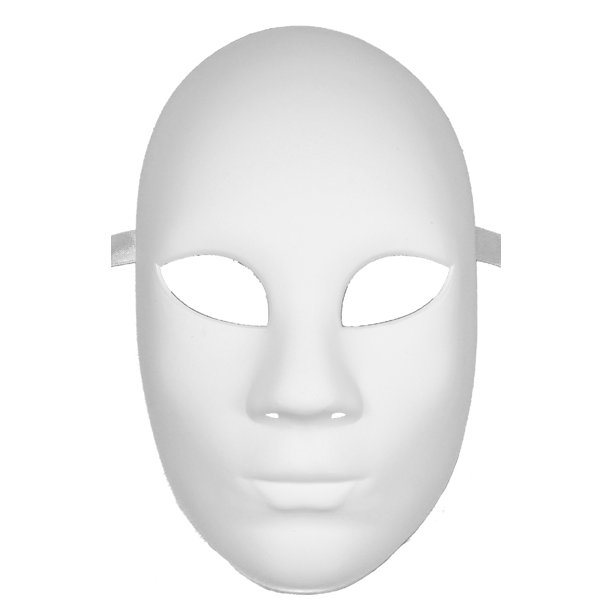 PLASTIC CRAFT MASK Blank Masks PLAIN WHITE RESIN