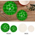 thumbnail image 4 of FREEAMG Saint Patrick Clover Green Plaid Heat Resistant Trivets Potholders 2PCS,Round Cotton Weave Handmade Pot Holder, Non-Slip Hot Mats Kitchen Dining Plate Mat, 4 of 7