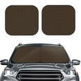 thumbnail image 2 of Daiia Brown Moroccan Trellis 2PCS Car Windshield Sun Shade, Foldable Sun Shield for Car Front Window, Auto Sun Blocker Visor Protector Universal for Truck SUV Pickup-Small, 2 of 7