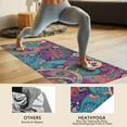 thumbnail image 4 of Purple Pioneer Flower and Paisley Pattern Hot Yoga Mat Towel Non Slip for Hot Yoga - Quick-Drying Yoga Mat Cover with 4 Corner Pockets with Travel Bag - Hot Yoga Towel Non Slip 74"x26", 4 of 6