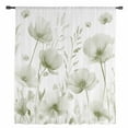 thumbnail image 2 of Sage Green Spring Floral Semi Sheer Curtains Drapes for Living Room,Bedroom,French Doors Window 45 Inches Long,Summer Botanical Watercolor Vintage Rod Pocket Chiffon Curtain Drapery Voile Panel, 2 of 6