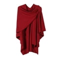 thumbnail image 4 of Bmisegm Womens Large Cross Front Poncho Sweater Wrap Topper Knitted Elegant Shawls Cape for Fall Winter _002, 4 of 4