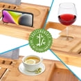 thumbnail image 5 of SereneLife Luxury Bamboo Bathtub Caddy, Extendable & Adjustable Tray W/ Device/Book Holder, Natural, 5 of 8