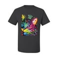 thumbnail image 2 of Wild Bobby Dean Russo Cat Wearing a Crown Thinking Cat Crowned Cat Lover Men Graphic Tee, Charcoal, Medium, 2 of 5