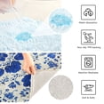 thumbnail image 4 of U-Shaped Toilet Mat Plush Bathroom Rug Mat Non Slip Bathroom Mats Blue and White Batik Pattern, 4 of 5