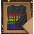 thumbnail image 3 of S4E Men's Love is Love Rainbow Gay Pride Long Sleeve ShirtSmall Black, 3 of 4