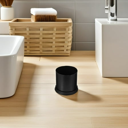 OFFIGAM Bathroom Toilet Brush Holder Black Plastic Stable Base Easy Clean 2Pcs