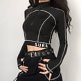 thumbnail image 4 of Sporty Running Casual High Neck Zipper Structure Line Anti-Car Body Shaping Clothes Letter Print Handsome, 4 of 6