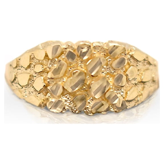 Gold Nugget Rings Wedding Engagement Gifts for Men Solid 10K Gold Ring ~2.5 gm