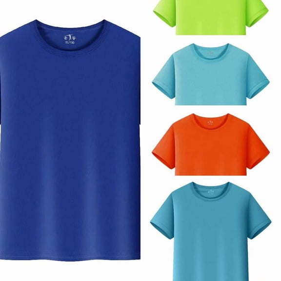 RTKFRFLM Kids Summer Mesh Tee Shirt Solid Color Lightweight Short Sleeve Athletic Workout Active Tops Gym Undershirt for Boys Girls