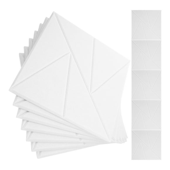 AURARMLET 12Pcs Sound Insulation Panels Polyester White for Wall Decoration in Studios and Offices