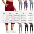 thumbnail image 4 of Women's Mid Waisted Yoga Capris, Tummy Control Workout Leggings with Pockets, Soft Athletic Pants for Running, Gym, Casual | TruBelle,Gray 2XL, 4 of 9