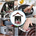 thumbnail image 3 of Black Christmas Kitchen Towels Set of 2, Water Absorbent Dish Towel, Xmas Snowman Truck Snowflake Tree Balls Decorative Hand Towels - Quick Drying Cloth for Cooking Baking, 18x28 Inch, 3 of 8