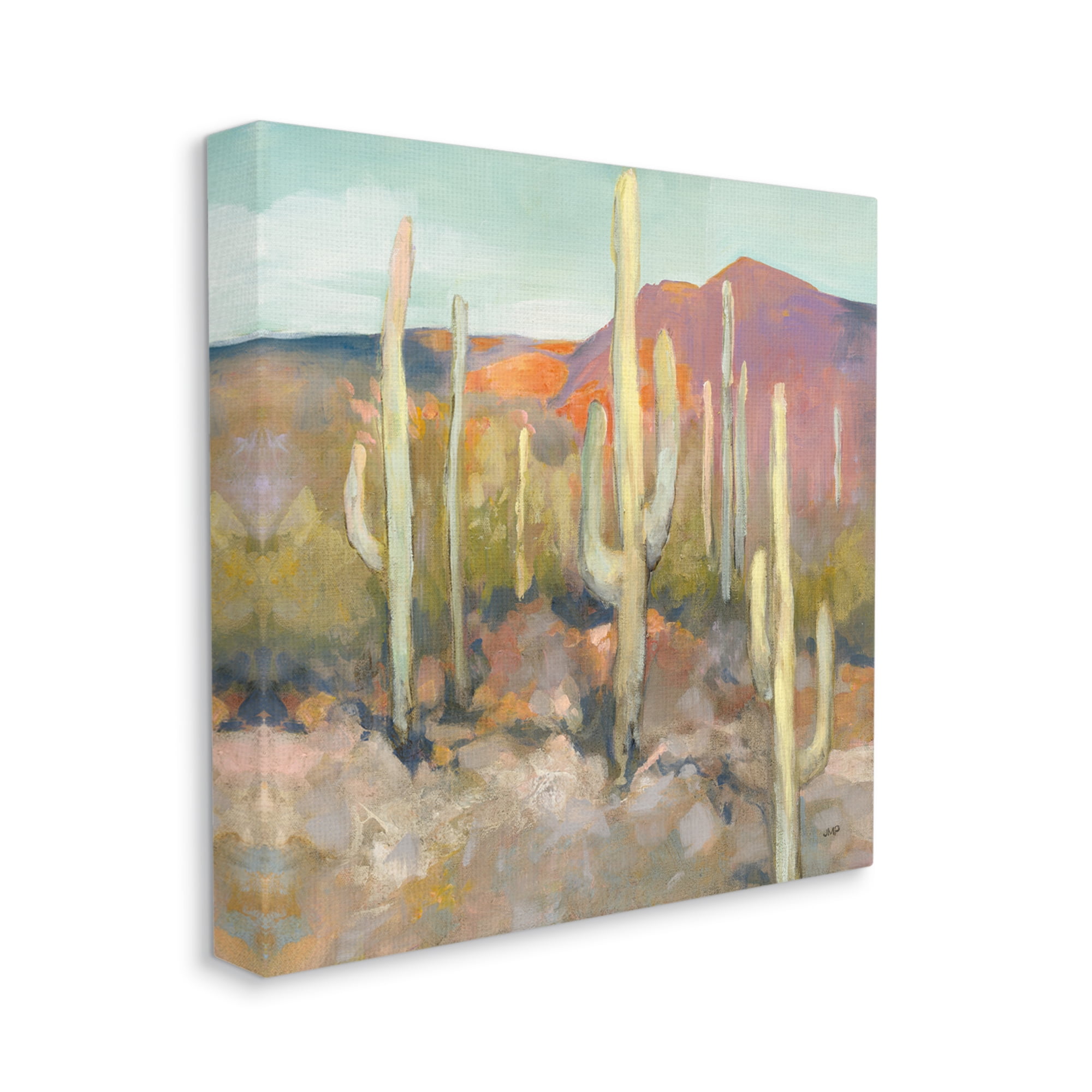 Stupell Industries Cactus Plant Desert Landscape Soft Southwestern Plant Painting Gallery-Wrapped Canvas Print Wall Art, 36x36, by Julia Purinton