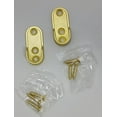 thumbnail image 2 of 1 Pair Oval Wardrobe Rod Tube Open End Support Cap Flanges with Installation screws (Matte Brass), 2 of 4