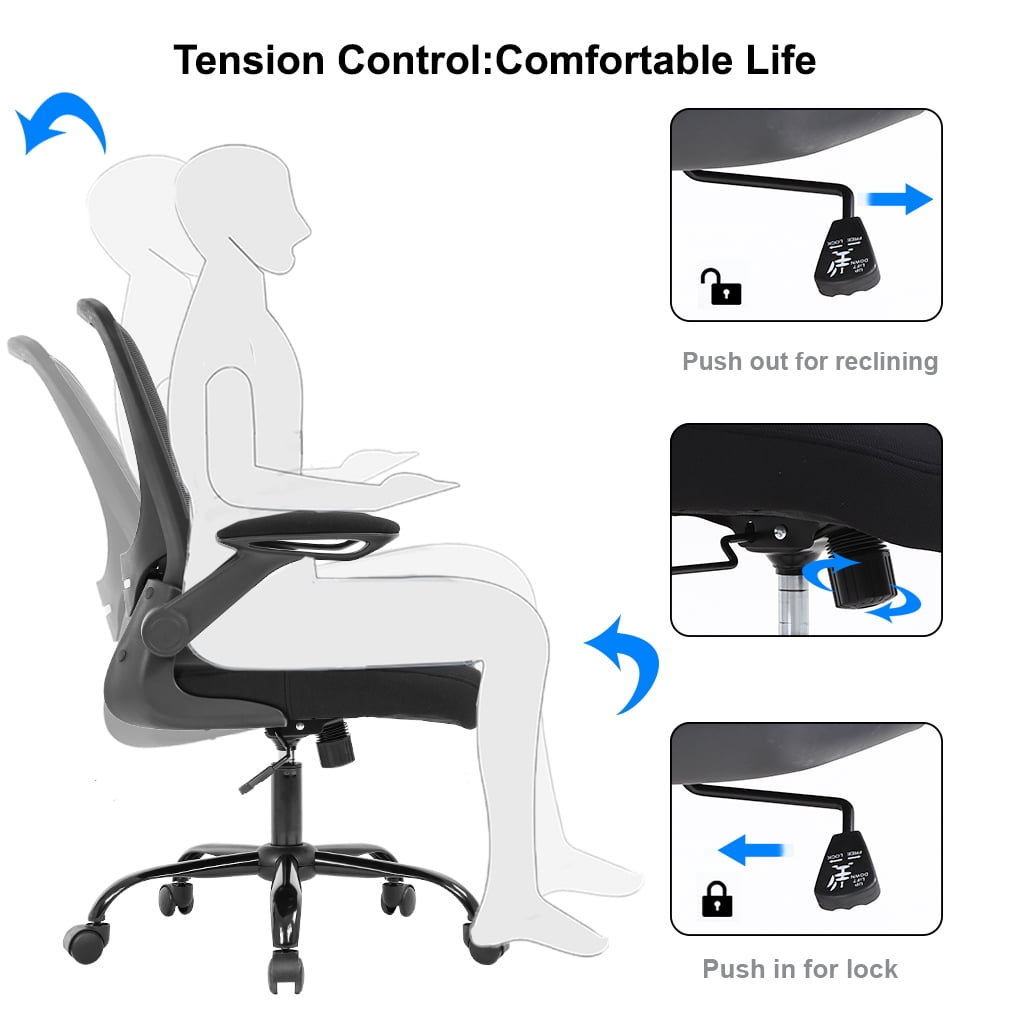 BestOffice Ergonomic Office Chair, Lumbar Support, Swivel Rolling for Men, Women(Black)