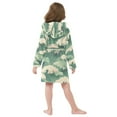 thumbnail image 7 of FORMRS Niños Bathrobe Unisex Hooded Robe Soft Plush Pajamas Sleepwear, Size 10-12T, Green Wave Pattern, 7 of 7