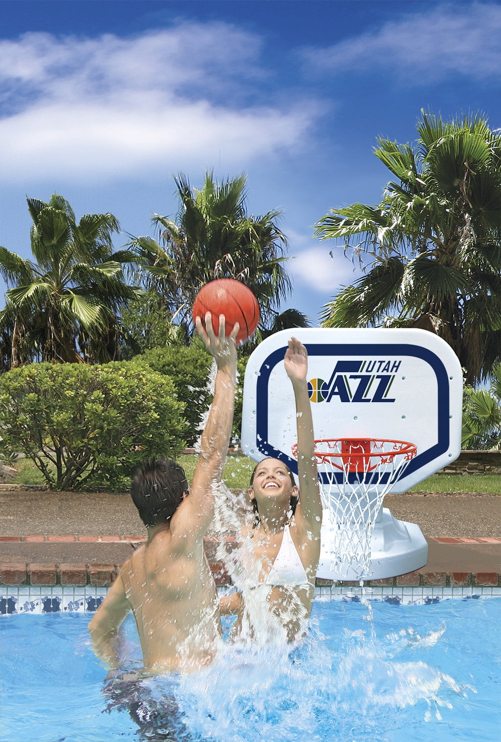 Poolmaster Utah Jazz NBA USA Competition-Style Poolside Basketball Game