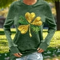 thumbnail image 4 of Aofany Women's St. Patrick's Day Long Sleeve Shirts Heart Shaped Shamrock Print T Shirt Comfortable Tops for Festive Celebrations, 4 of 4