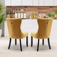 thumbnail image 4 of JESTOP Velvet Dining Chairs Set of 2, Tall Back Side Chair, Modern Upholstered High-end Tufted Side Chair with Button Back Ring, Solid Wood Legs (Gold), 4 of 7