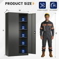 thumbnail image 4 of AUHUP 71" Metal Cabinet with 4 Adjustable Shelves, Garage Storage Cabinets with Locking Doors,Tool Storage Cabinet for Home Office,Warehouse,Workshop(Black), 4 of 9