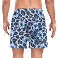 thumbnail image 2 of FORMRS Mens Swim Trunks Mesh Liner Quick Dry Casual Beach Board Shorts with Pockets, Sizes S-2XL, Blue Floral Leopard Pattern, 2 of 9
