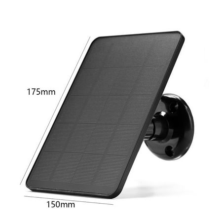 Waterproof 10W Solar Panel Charger for Home Security Camera Solar Cells Powered Charger with Charging Cable Black