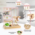 thumbnail image 2 of Godboat Jewelry Holder Organizer, 4-Tier Earring Holder Organizer with 48 Holes, 6 Hooks Necklace Organizer, Wood Box for Bracelet & Ring, Mothers Day Gifts for Women, Cool Preppy Stuff & Room Decor, 2 of 10