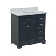 thumbnail image 4 of Aria 36" Bathroom Vanity with Marine Gray Cabinet and Quartz Marble Top, 4 of 5