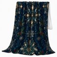 thumbnail image 2 of Ornate Winter Medallions in Victorian Holiday Style for Holiday Lovers, Pine Moon Snowflake Scene, Warm Flannel Blanket for Bedroom and Prayer Room, Christmas Gift, Winter Home Decor, 2 of 9