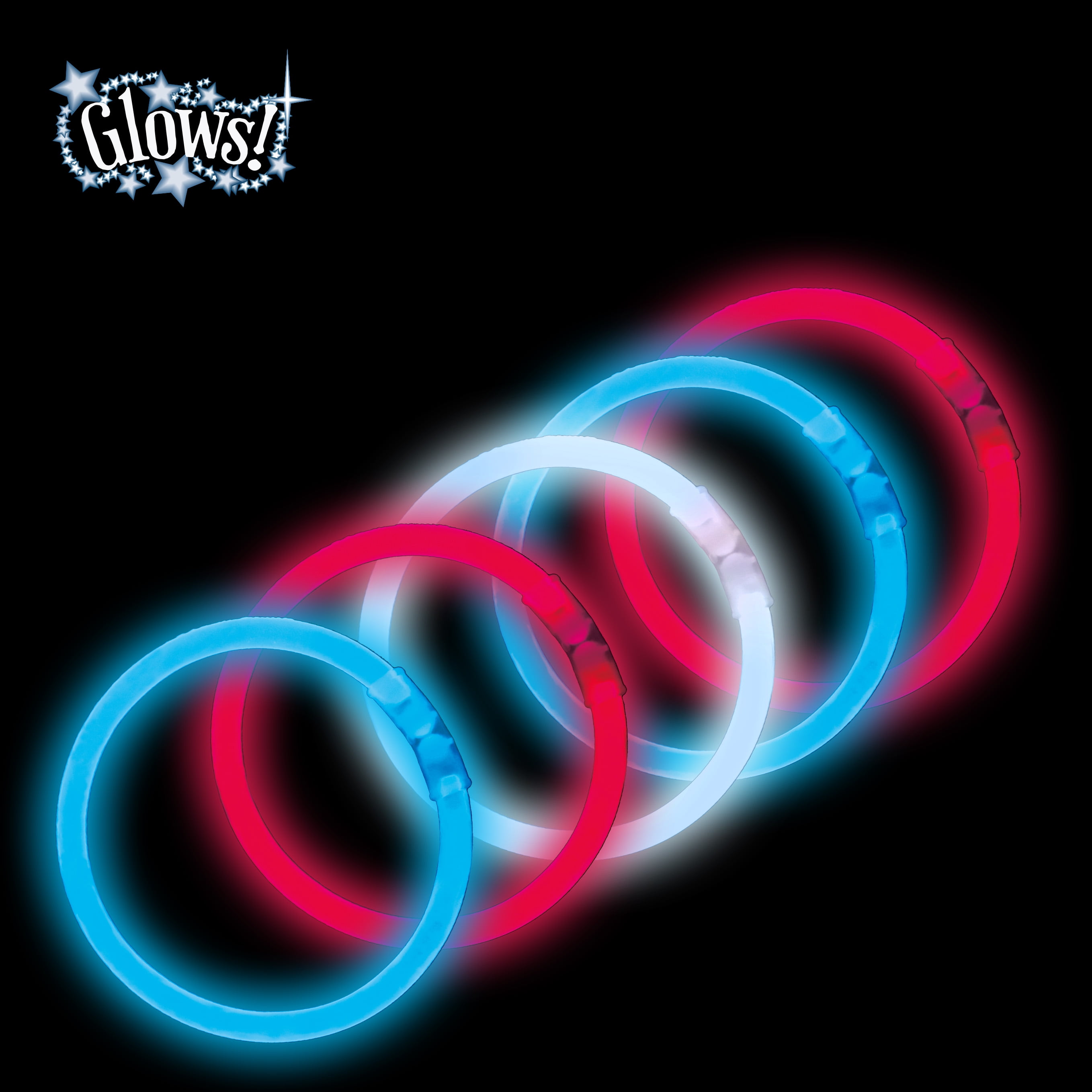 blue and white glow sticks