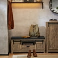 thumbnail image 1 of SoBuy FSR118-N, Hallway Shoe Bench Shoe Cabinet Shoe Rack with 2 Sliding Doors & Seat Cushion, 1 of 6
