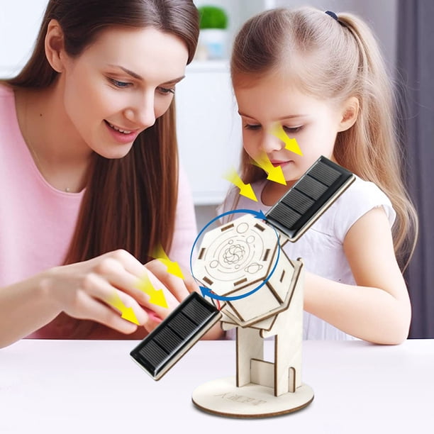 Modelo de satélite de energía solar | Adorno de escritorio futurista con energía solar | Oficina en casa Decoración de jardín | Exhibición de energía renovable | Llamativo y duradero | Regalo para