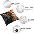 thumbnail image 4 of Acheng Skeleton Soldier fire Flames Black Throw Pillow Covers Square Pillow Case Home Decorative Pillowcase for Sofa Couch Bedroom Living Room Car,Set of 2 White, 4 of 6
