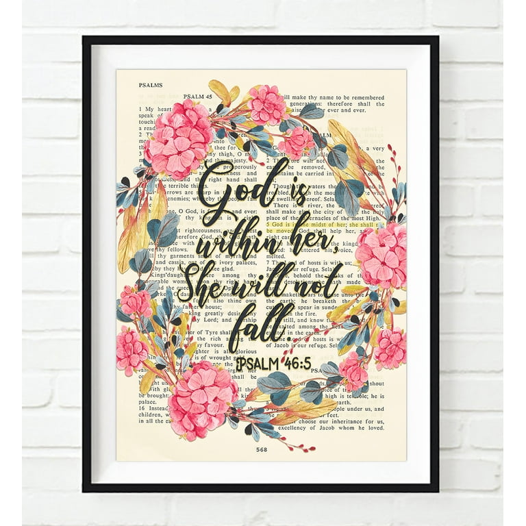 psalm-46-5-god-is-within-her-she-will-not-fall-floral-vintage-bible-verse-page-scripture-art-print-unframed-christian-wall-decor-walmart-com