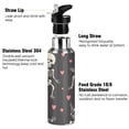 thumbnail image 3 of Skeleton and Cute Hearts Sports Bottle with Straw Stainless Steel Water Jug Portable Thermal Cup Leak-proof 600ML, 3 of 9