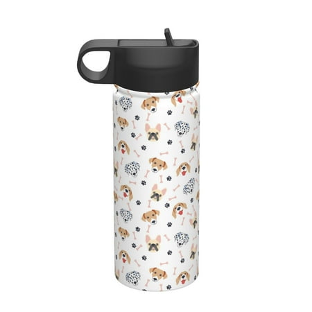 

Adobk Cute Cartoon Dogs Print Water Bottle 18oz Sports Insulated Kettle for Cycling Gym Basketball Outdoor Suitable as a Present