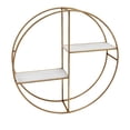 thumbnail image 1 of Sagebrook Home Metal/Wood 24" Round Shelf, White/Gold, 1 of 1