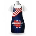 thumbnail image 3 of Memorial Day Apron, Retro Look American Flag Sunbeams Patriotic Stars Pattern, Unisex Kitchen Bib with Adjustable Neck for Cooking Gardening, Adult Size, Night Blue Vermilion, by Ambesonne, 3 of 4