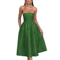 thumbnail image 1 of Vestido EEMEII de verano sin tirantes para regreso a casa con bolsillos, color verde, 1 of 6